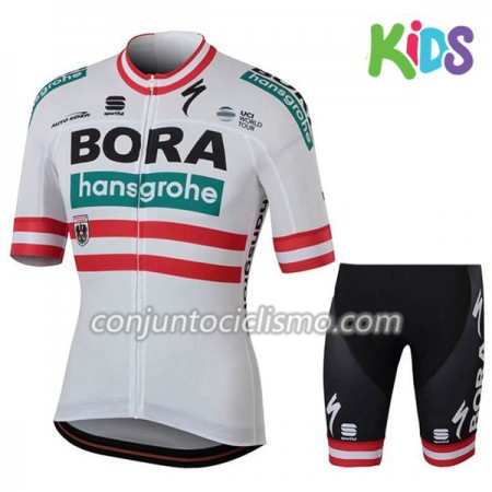Conjunto Maillot + Culotte Corto 2018 Bora-Hansgrohe Campeonato de Austria Niños